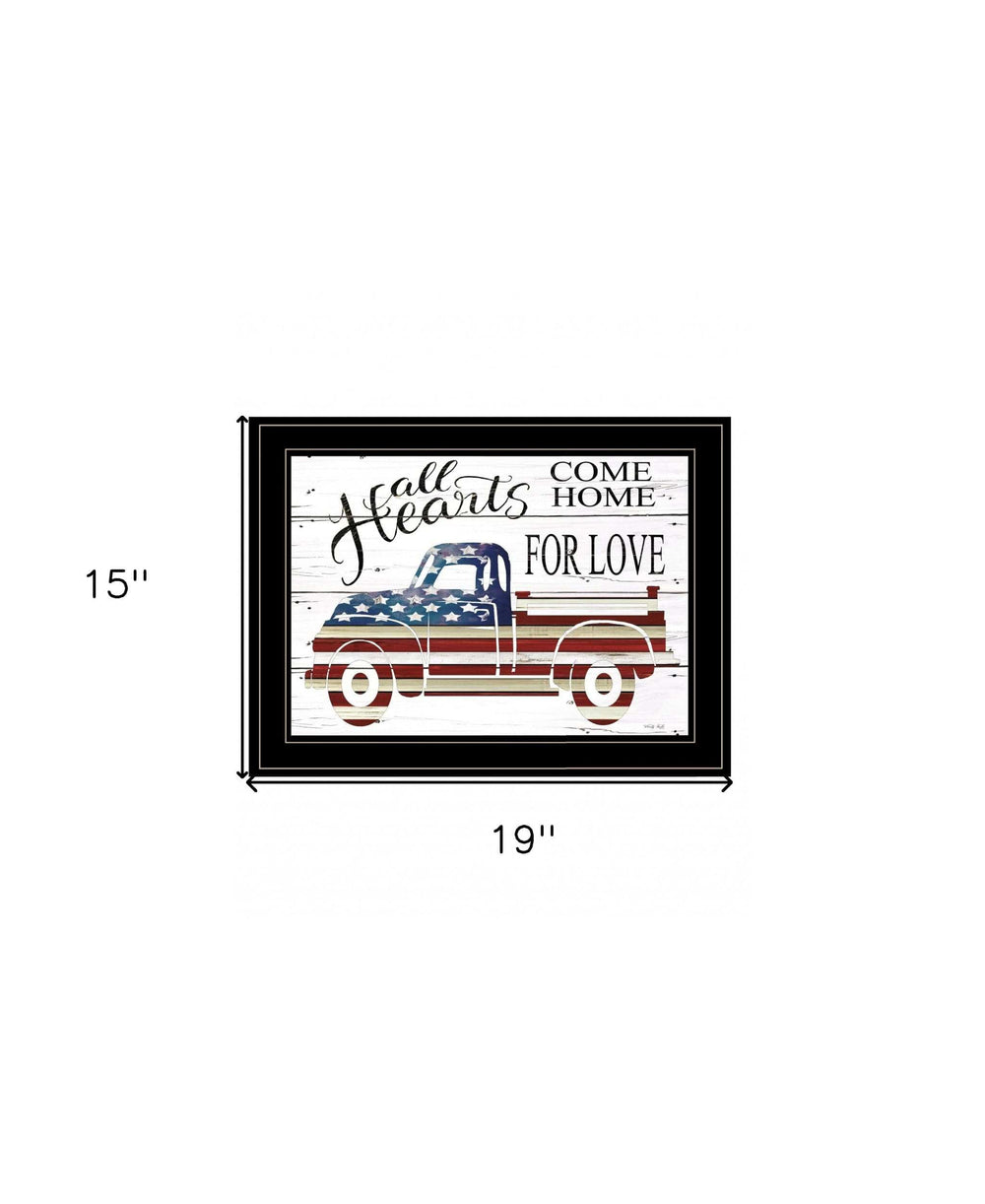 All Hearts Come Home for Love Truck 3 Black Framed Print Wall Art - Homeroots - Flyclothing LLC