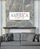 America Land that I Love 1 White Framed Print Wall Art - Homeroots - Flyclothing LLC
