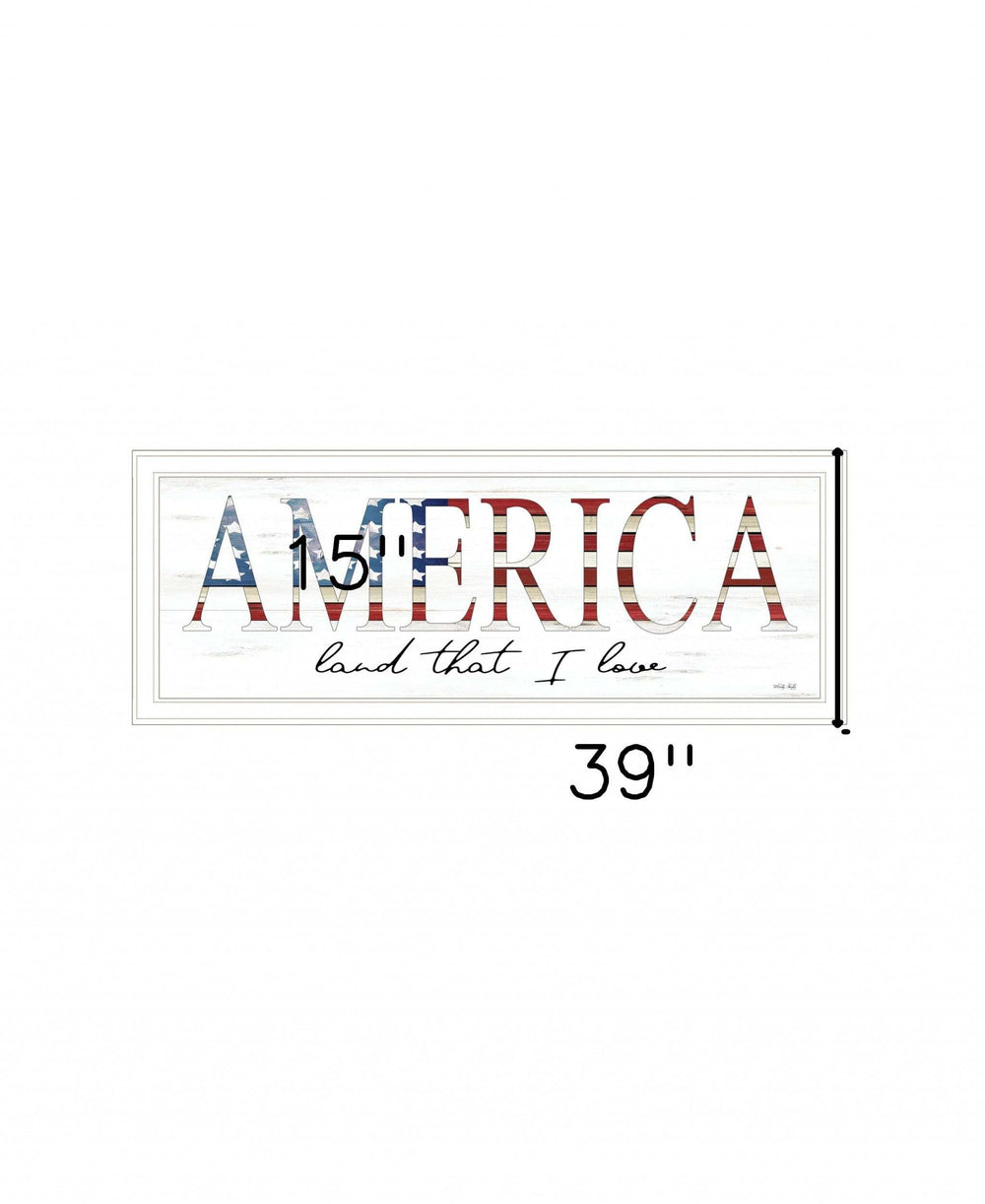 America Land that I Love 1 White Framed Print Wall Art - Homeroots - Flyclothing LLC