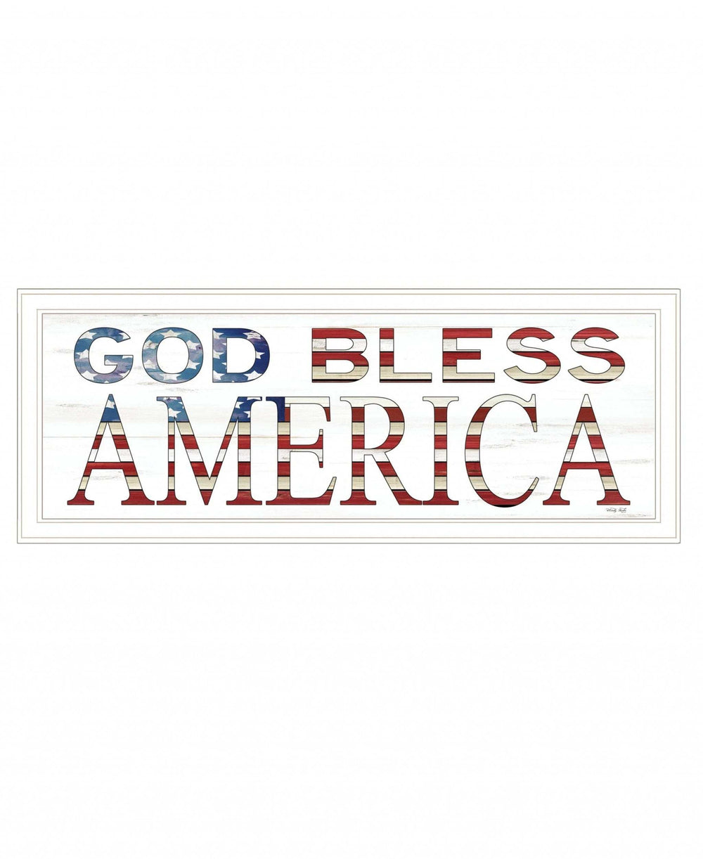 God Bless America 5 White Framed Print Wall Art - Homeroots - Flyclothing LLC