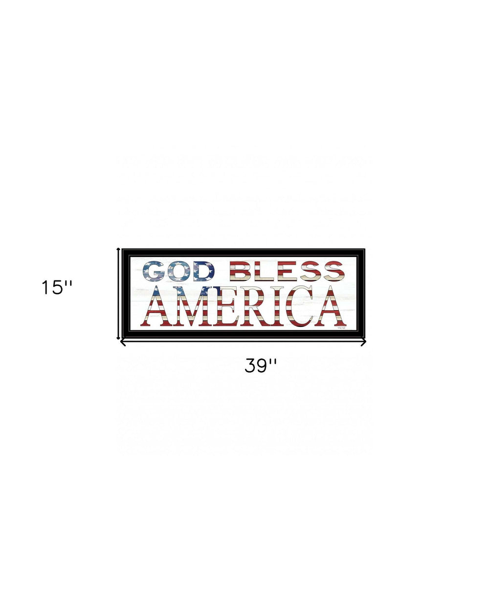 God Bless America 6 Black Framed Print Wall Art - Homeroots - Flyclothing LLC