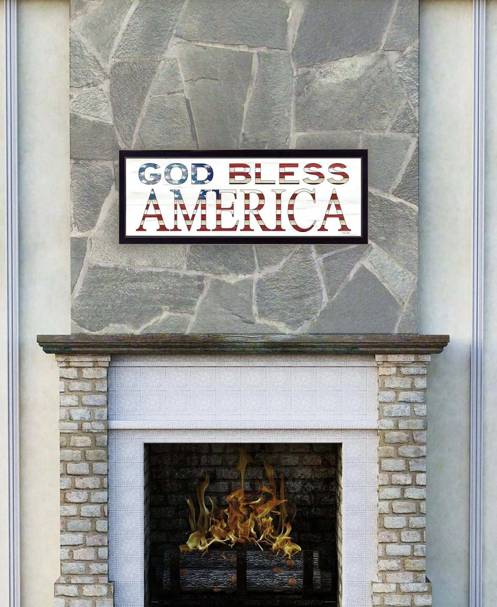 God Bless America 7 Black Framed Print Wall Art - Homeroots - Flyclothing LLC
