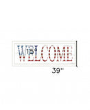 Patriotic Welcome 1 White Framed Print Wall Art - Homeroots - Flyclothing LLC