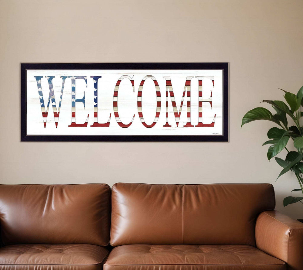 Patriotic Welcome 3 Black Framed Print Wall Art - Homeroots - Flyclothing LLC