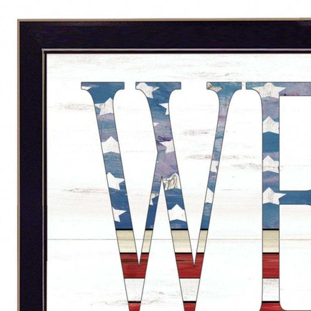 Patriotic Welcome 3 Black Framed Print Wall Art - Homeroots - Flyclothing LLC
