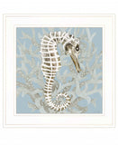 Coral Seahorse I 2 White Framed Print Wall Art - Homeroots - Flyclothing LLC