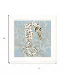 Coral Seahorse I 2 White Framed Print Wall Art - Homeroots - Flyclothing LLC