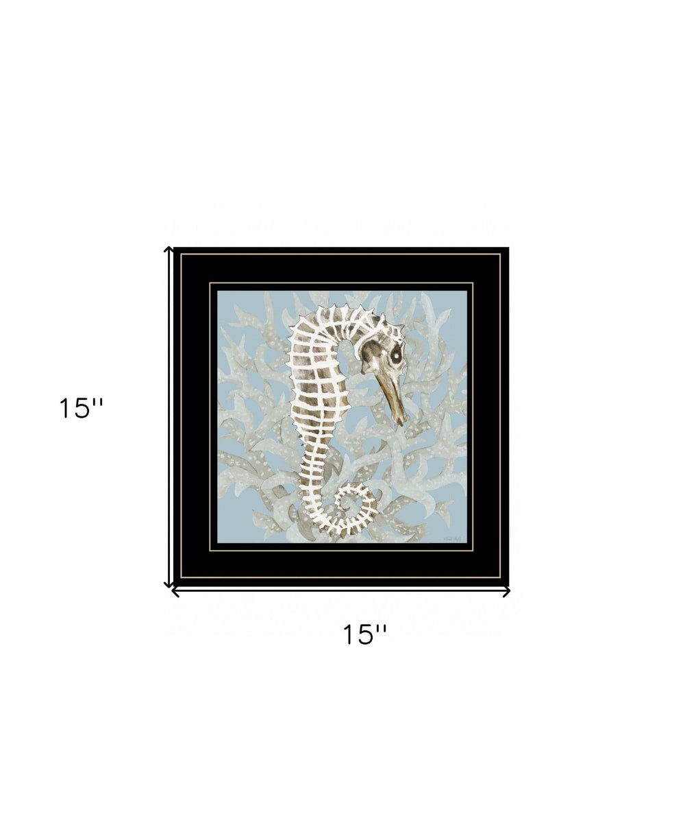Coral Seahorse I 3 Black Framed Print Wall Art - Homeroots - Flyclothing LLC