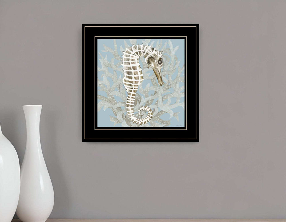 Coral Seahorse I 3 Black Framed Print Wall Art - Homeroots - Flyclothing LLC