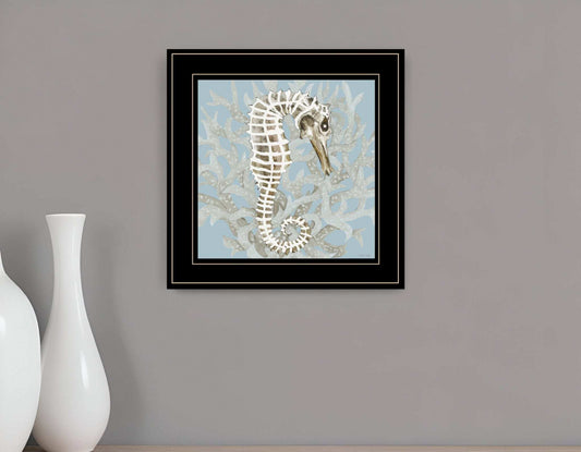 Coral Seahorse I 3 Black Framed Print Wall Art - Homeroots - Flyclothing LLC