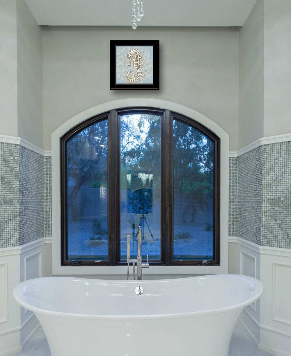 Coral Seahorse II 3 Black Framed Print Wall Art - Homeroots - Flyclothing LLC