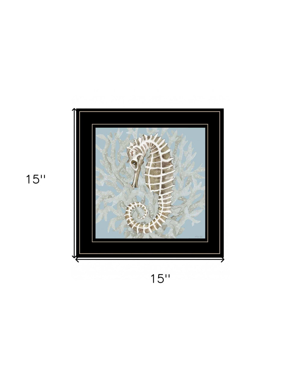 Coral Seahorse II 3 Black Framed Print Wall Art - Homeroots - Flyclothing LLC