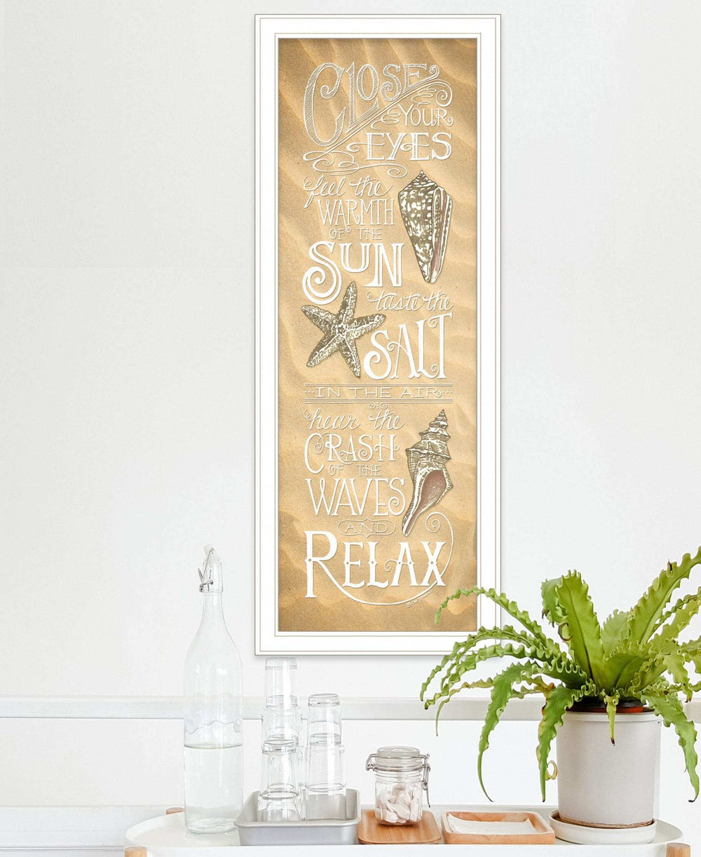 Close Your Eyes 2 White Framed Print Wall Art - Homeroots - Flyclothing LLC