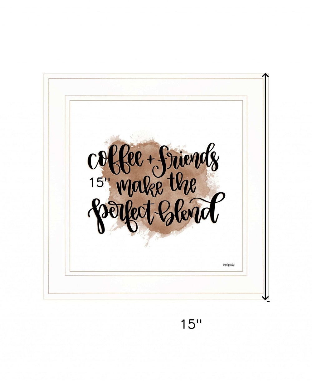 Coffee and Friends 2 White Framed Print Wall Art - Homeroots - Flyclothing LLC