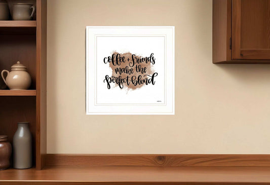 Coffee and Friends 2 White Framed Print Wall Art - Homeroots - Flyclothing LLC