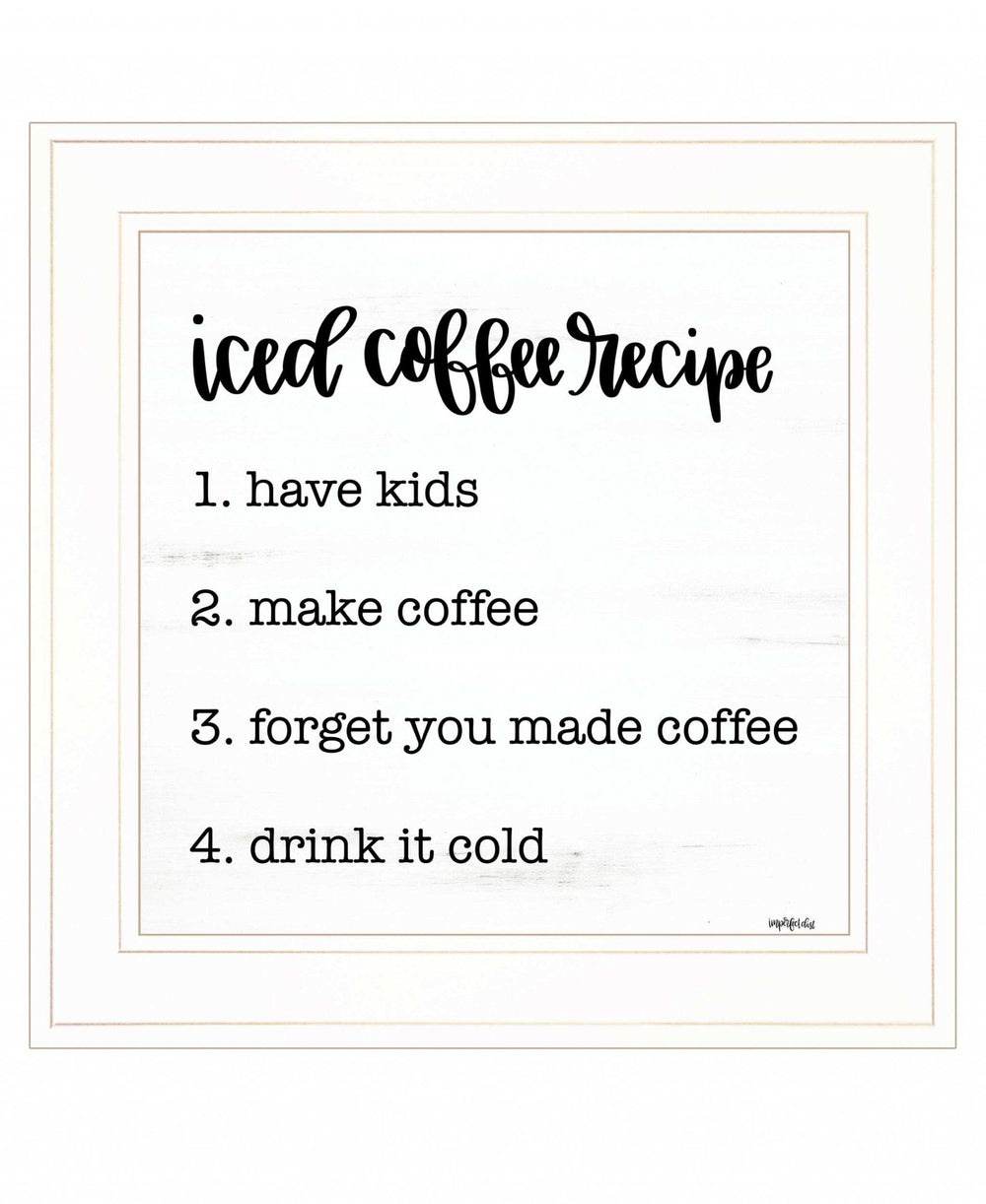 Iced Coffee Recipe 2 White Framed Print Wall Art - Homeroots - Flyclothing LLC