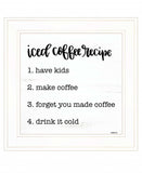 Iced Coffee Recipe 2 White Framed Print Wall Art - Homeroots - Flyclothing LLC