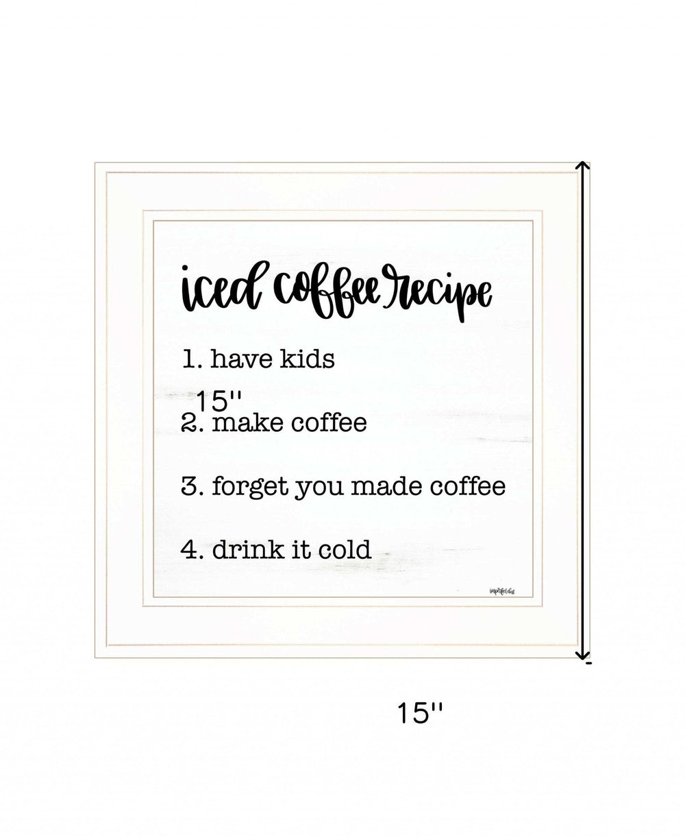 Iced Coffee Recipe 2 White Framed Print Wall Art - Homeroots - Flyclothing LLC