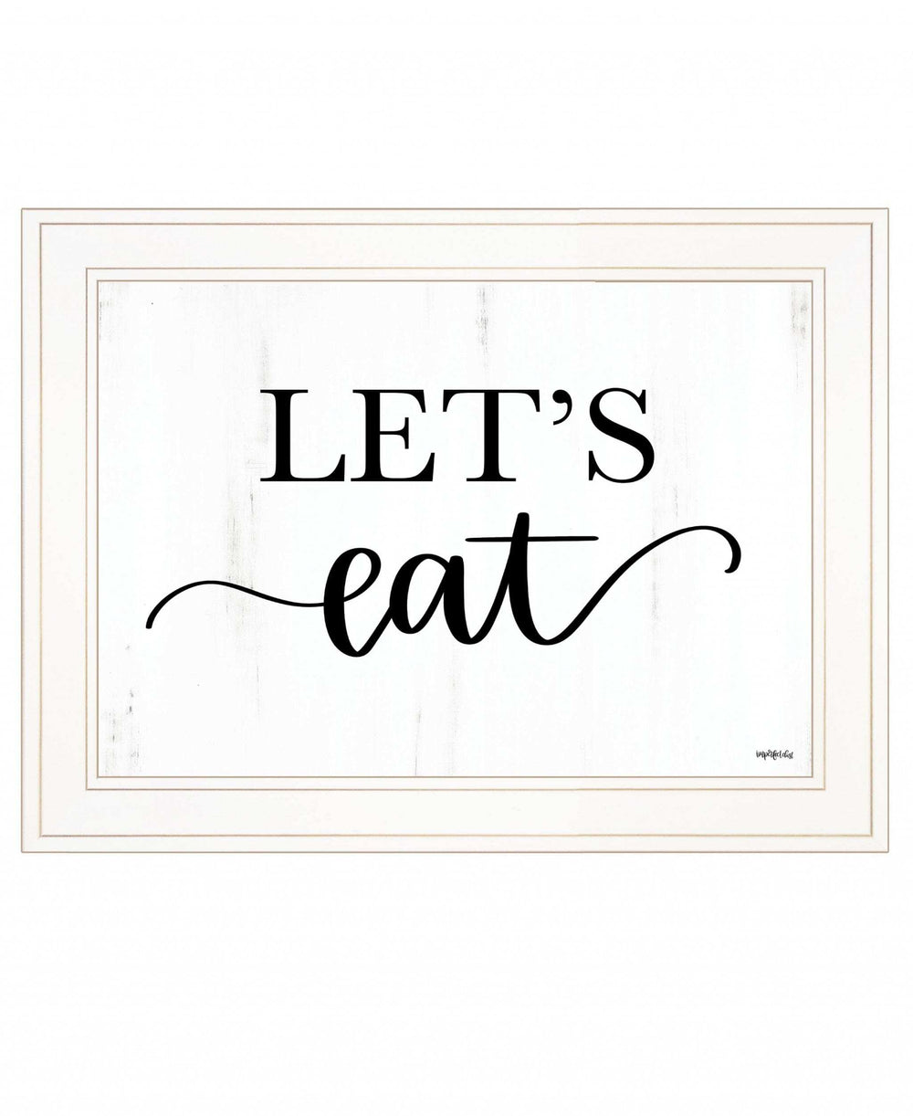 Lets Eat 2 White Framed Print Kitchen Wall Art - Homeroots - Flyclothing LLC