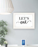 Lets Eat 2 White Framed Print Kitchen Wall Art - Homeroots - Flyclothing LLC