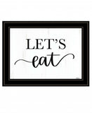 Lets Eat 3 Black Framed Print Kitchen Wall Art - Homeroots - Flyclothing LLC