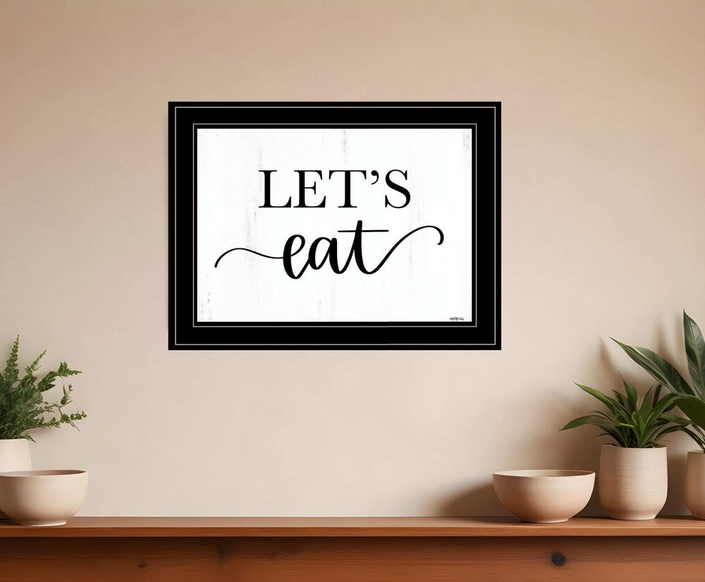 Lets Eat 3 Black Framed Print Kitchen Wall Art - Homeroots - Flyclothing LLC
