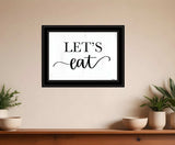 Lets Eat 3 Black Framed Print Kitchen Wall Art - Homeroots - Flyclothing LLC