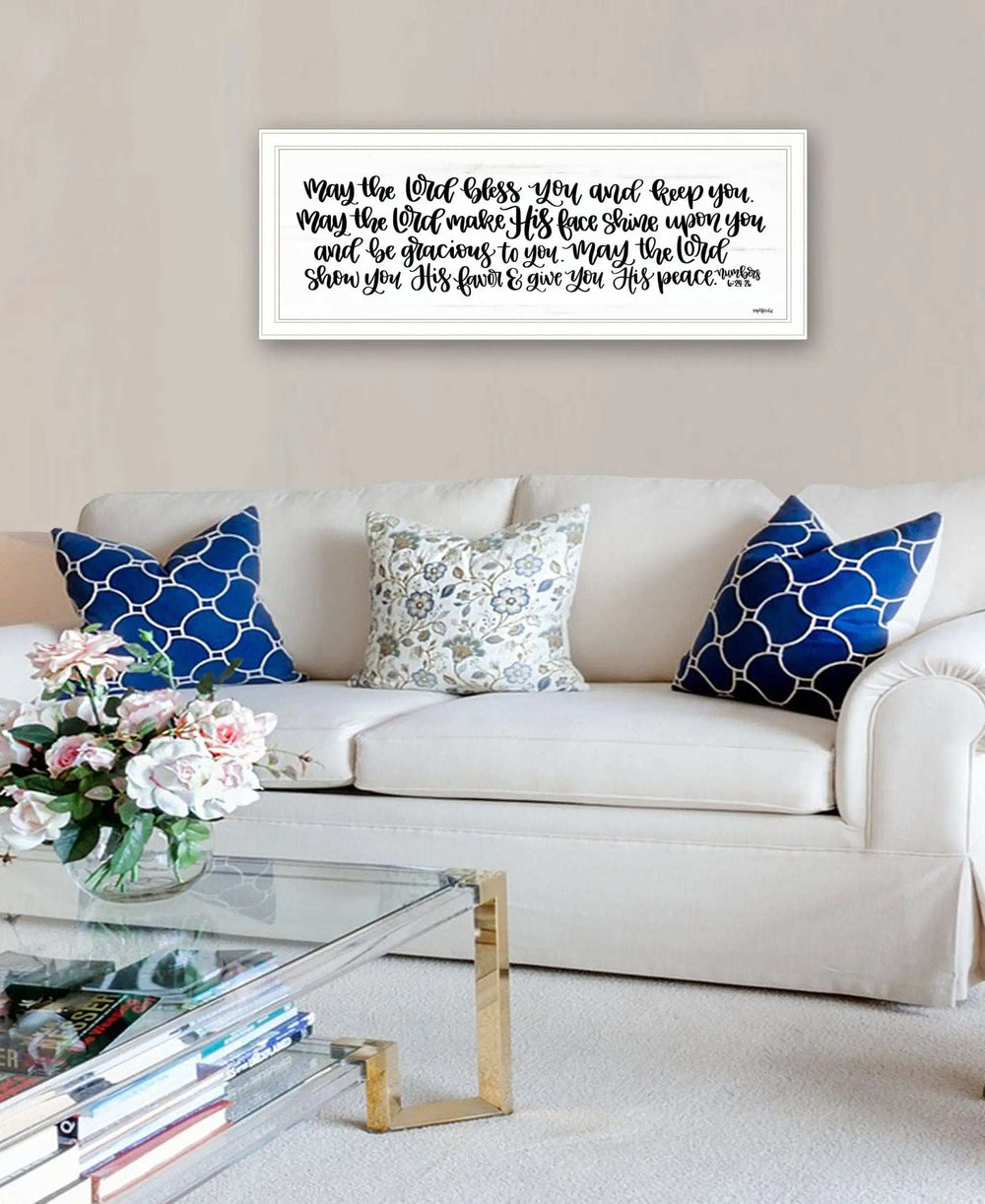 May the Lord Bless You and Keep You 1 White Framed Print Wall Art - Homeroots - Flyclothing LLC