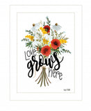 Love Grows Here 2 White Framed Print Wall Art - Homeroots - Flyclothing LLC