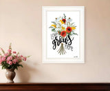 Love Grows Here 3 White Framed Print Wall Art - Homeroots - Flyclothing LLC