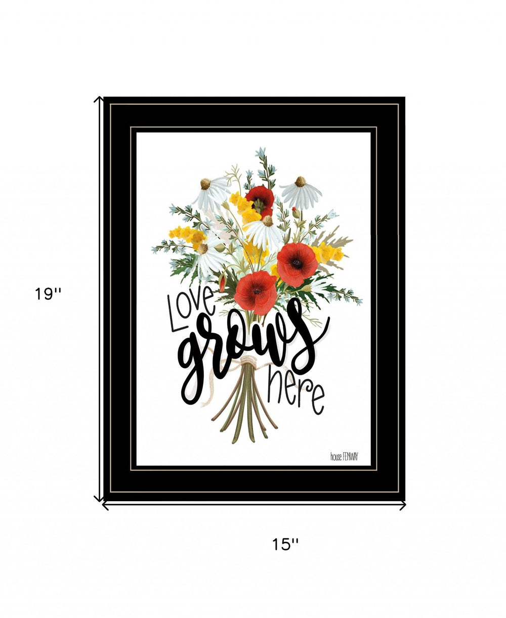 Love Grows Here 5 Black Framed Print Wall Art - Homeroots - Flyclothing LLC