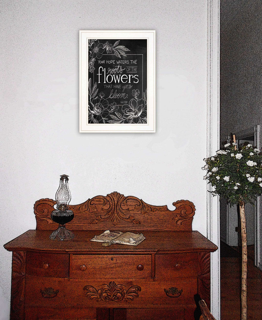 Yet to Bloom 3 White Framed Print Wall Art - Homeroots - Flyclothing LLC