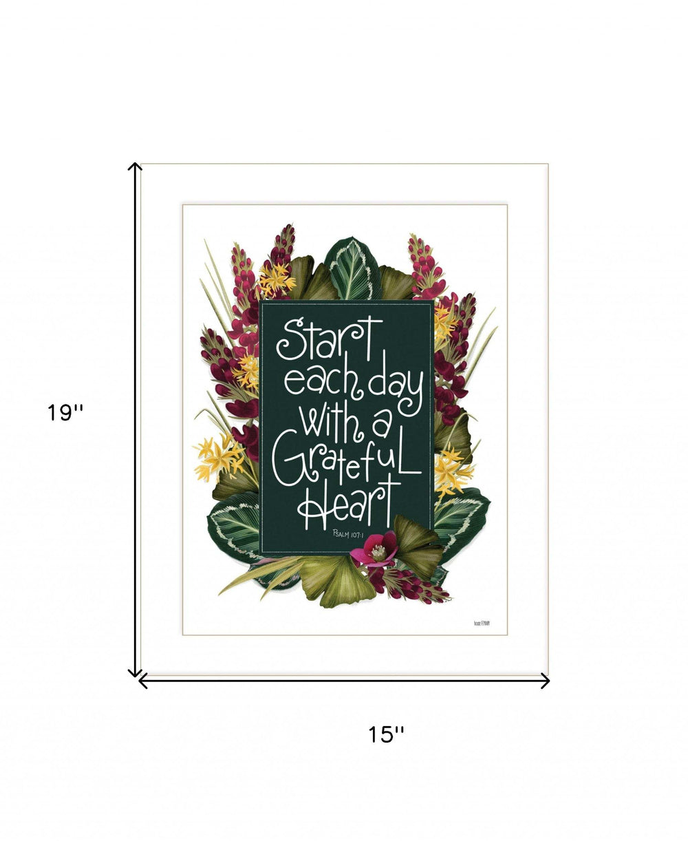 Grateful Heart 3 White Framed Print Wall Art - Homeroots - Flyclothing LLC