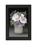 Lilac Mason Jar Floral 3 Black Framed Print Wall Art - Homeroots - Flyclothing LLC