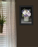 Lilac Mason Jar Floral 3 Black Framed Print Wall Art - Homeroots - Flyclothing LLC