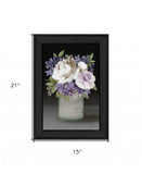 Lilac Mason Jar Floral 3 Black Framed Print Wall Art - Homeroots - Flyclothing LLC