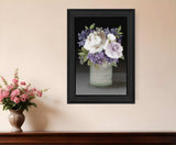 Lilac Mason Jar Floral 3 Black Framed Print Wall Art - Homeroots - Flyclothing LLC
