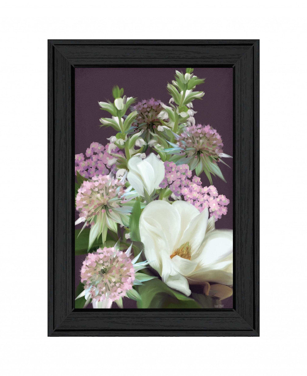 Wild For Plum Bouquet 3 Black Framed Print Wall Art - Homeroots - Flyclothing LLC