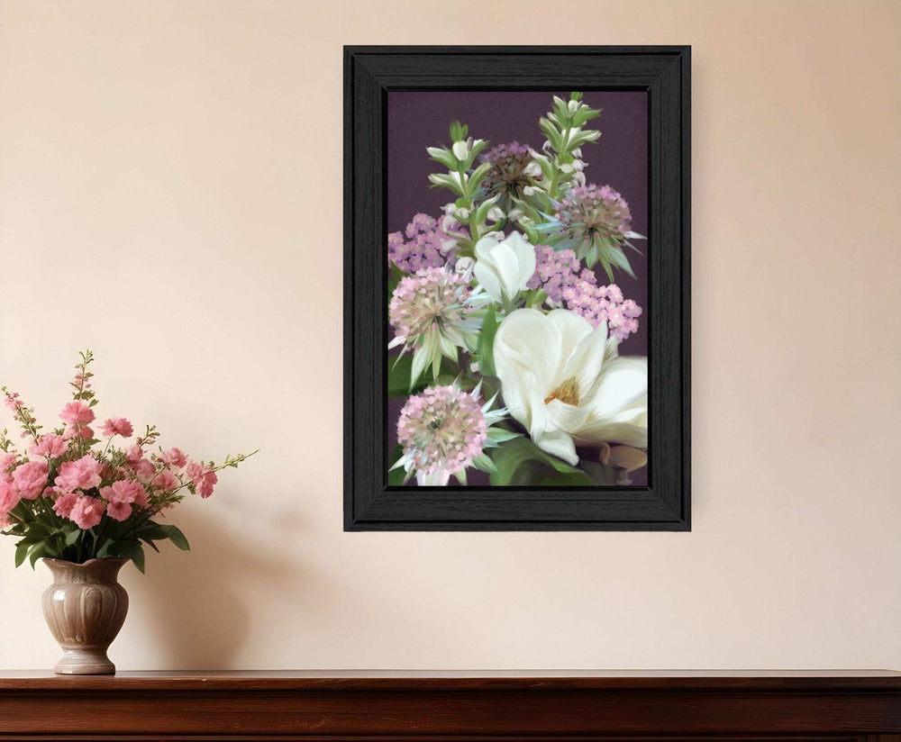 Wild For Plum Bouquet 3 Black Framed Print Wall Art - Homeroots - Flyclothing LLC