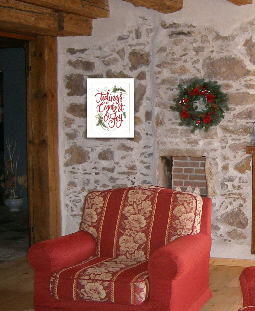 Tidings of Comfort and Joy 2 White Framed Print Wall Art - Homeroots - Flyclothing LLC