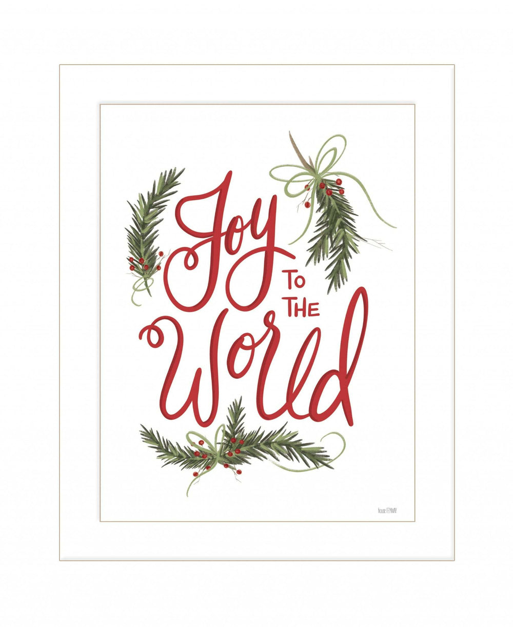 Joy to the World 2 White Framed Print Wall Art - Homeroots - Flyclothing LLC
