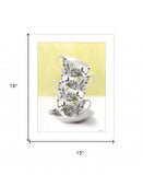 Time for Tea Yellow 1 White Framed Print Wall Art - Homeroots - Flyclothing LLC