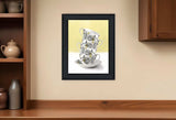 Time for Tea Yellow 2 Black Framed Print Wall Art - Homeroots - Flyclothing LLC