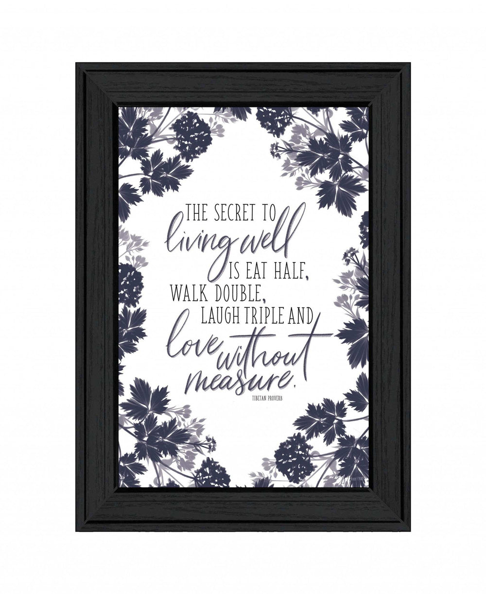 The Secret to Living Well 2 Black Framed Print Wall Art - Homeroots - Flyclothing LLC