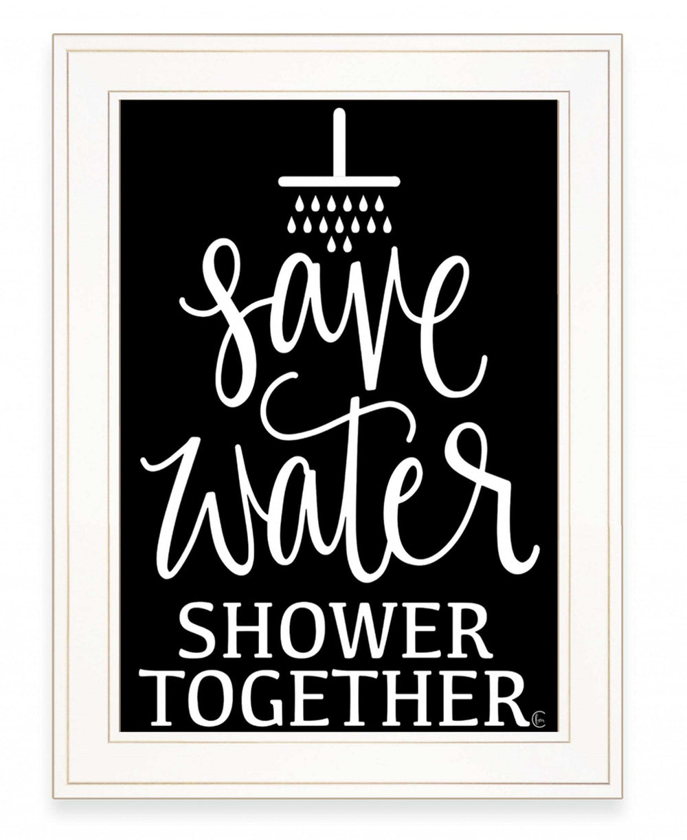 Shower Together 1 White Framed Print Wall Art - Homeroots - Flyclothing LLC