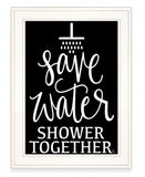 Shower Together 1 White Framed Print Wall Art - Homeroots - Flyclothing LLC