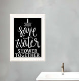 Shower Together 1 White Framed Print Wall Art - Homeroots - Flyclothing LLC