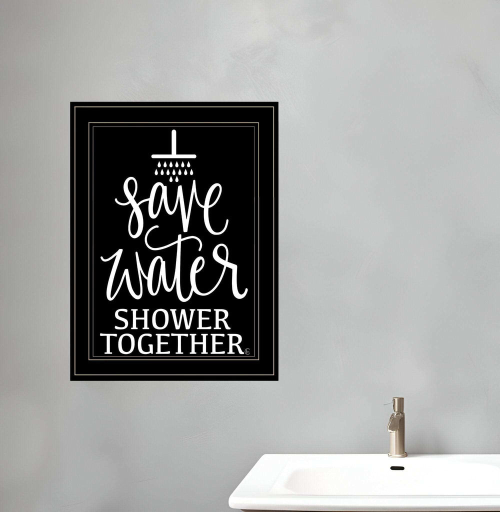 Shower Together 2 Black Framed Print Wall Art - Homeroots - Flyclothing LLC