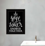 Shower Together 2 Black Framed Print Wall Art - Homeroots - Flyclothing LLC