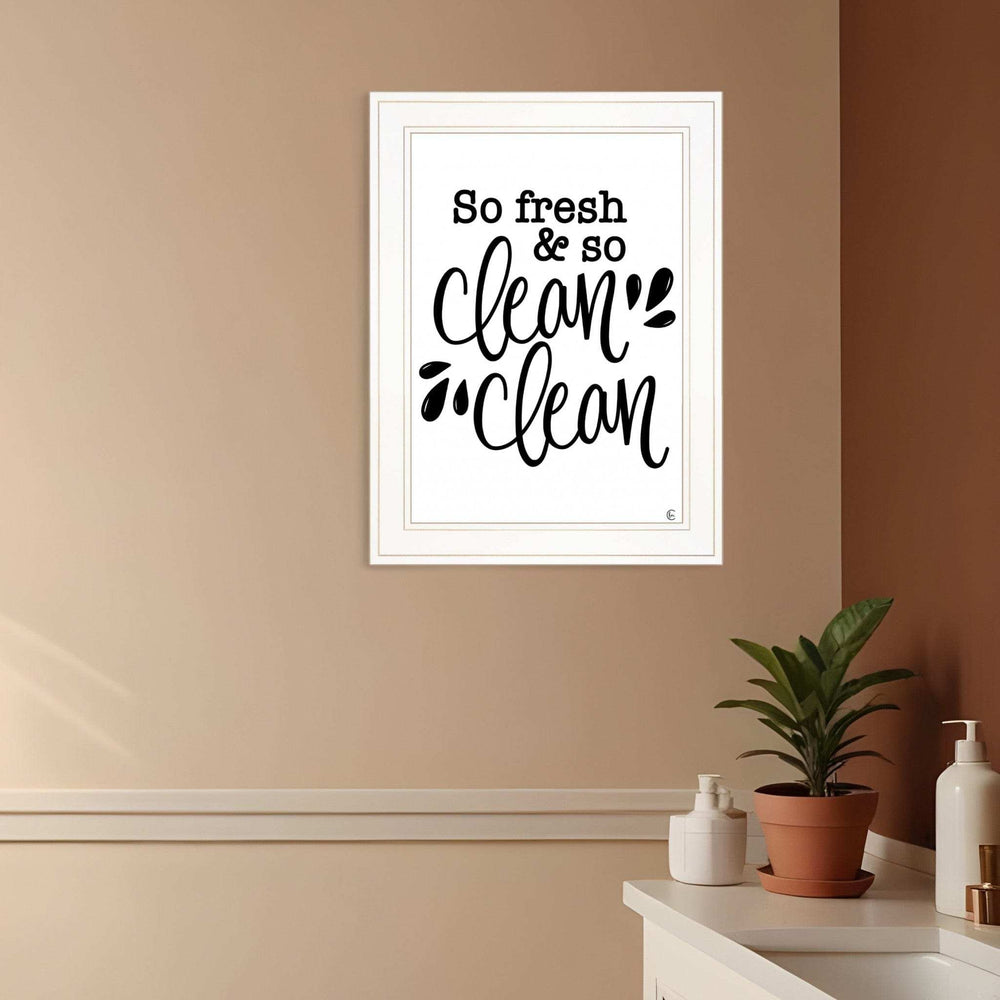 So Clean Clean 1 White Framed Print Bathroom Wall Art - Homeroots - Flyclothing LLC
